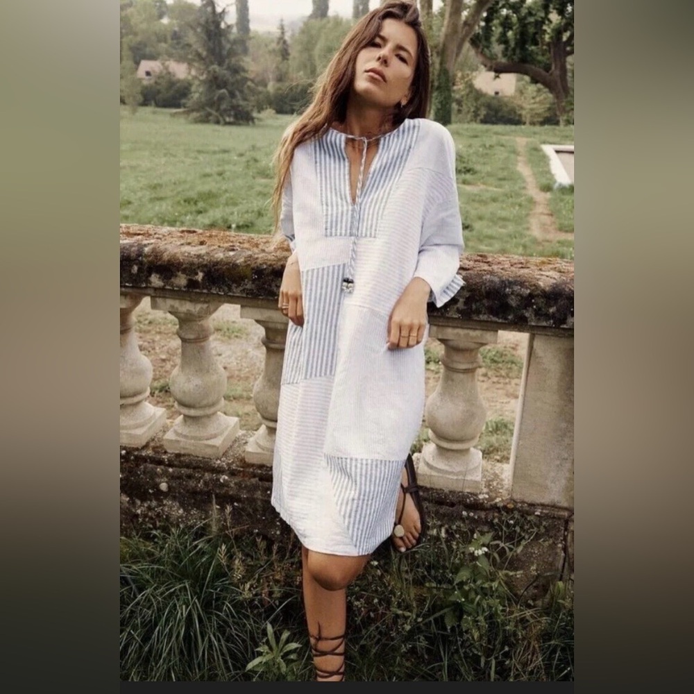 Zara Striped Limited edition linen/cotton blend